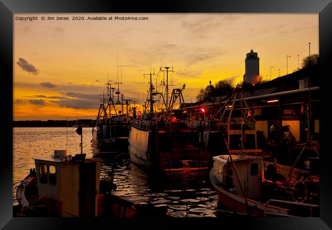 North Shields Fish Quay at Night (2) Framed Print by Jim Jones