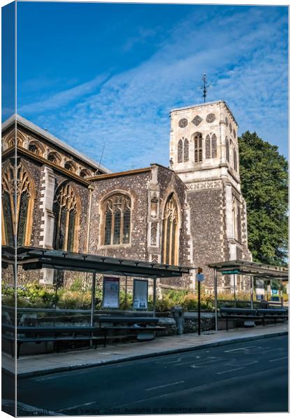 Church of St Stephen in Theatre Street, Norwich Canvas Print by Chris Yaxley