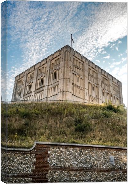 THe medieval castle museum high on the hill in Nor Canvas Print by Chris Yaxley