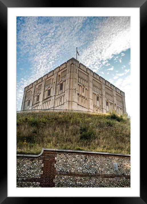THe medieval castle museum high on the hill in Nor Framed Mounted Print by Chris Yaxley