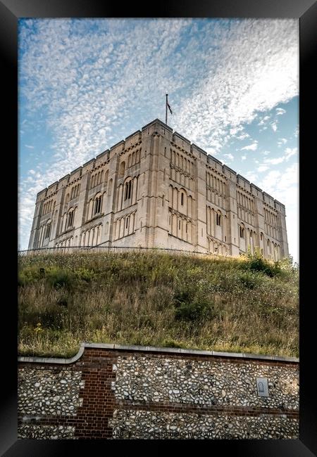 THe medieval castle museum high on the hill in Nor Framed Print by Chris Yaxley