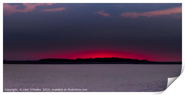 Hilbre Island Sunset Pink Fire Print by Liam Neon