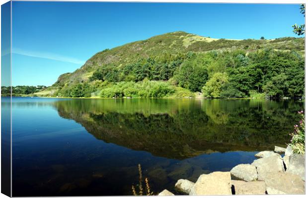 Reflections on the loch Canvas Print by Theo Spanellis