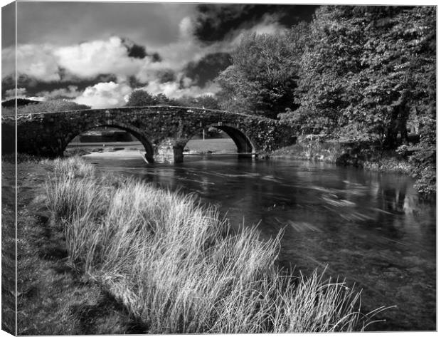 Two Bridges and West Dart River Canvas Print by Darren Galpin