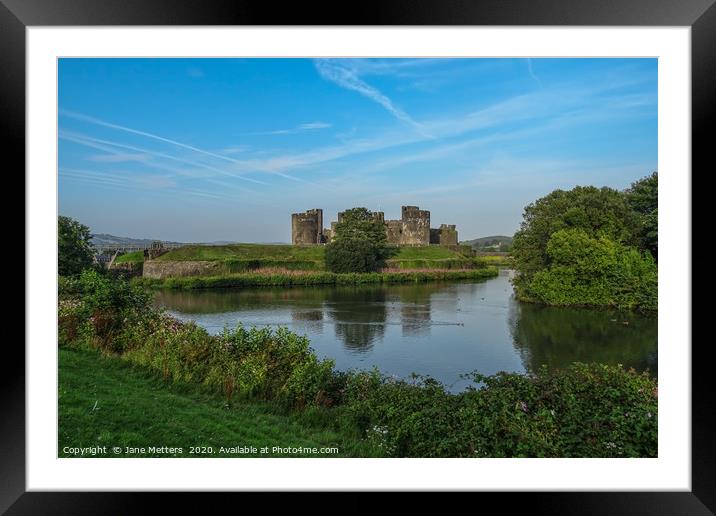 Caerphilly Castle Moat Framed Mounted Print by Jane Metters