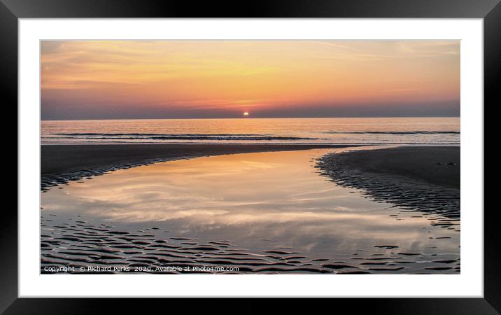 reflective sunrise Framed Mounted Print by Richard Perks