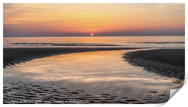 reflective sunrise Print by Richard Perks