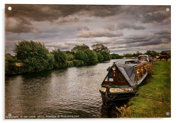 Narrowboat Moored At Lechlade Acrylic by Ian Lewis