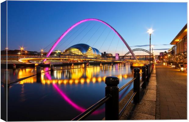 Tyne Bridges, Newcastle-Gateshead at Dusk Canvas Print by Rob Cole