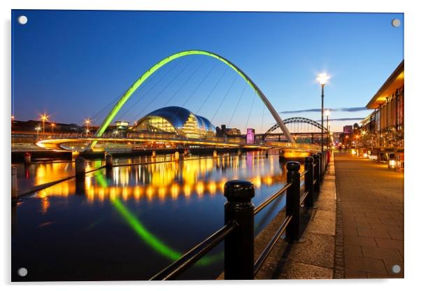 Tyne Bridges, Newcastle-Gateshead at Dusk Acrylic by Rob Cole