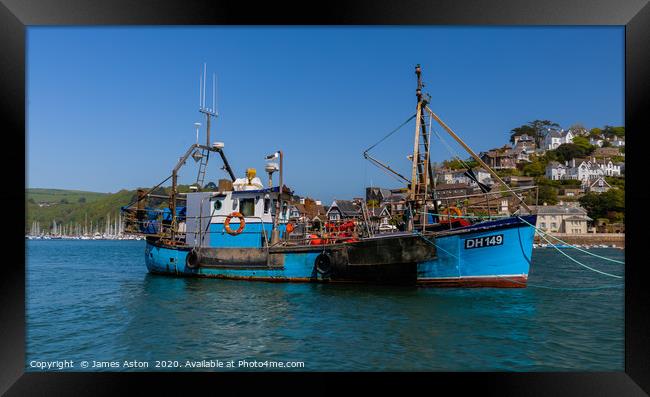 Sidewinder Fishing boat on the River Dart Framed Print by James Aston