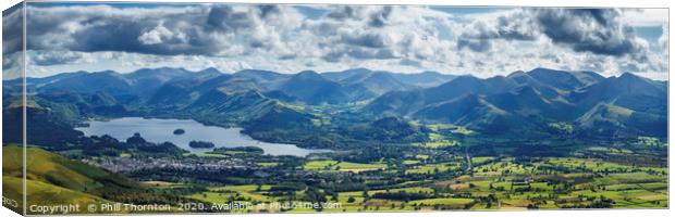 Panoramic view of the northern Lake District Canvas Print by Phill Thornton