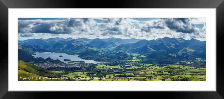 Panoramic view of the northern Lake District Framed Mounted Print by Phill Thornton