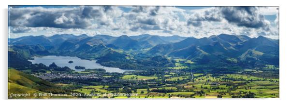 Panoramic view of the northern Lake District Acrylic by Phill Thornton