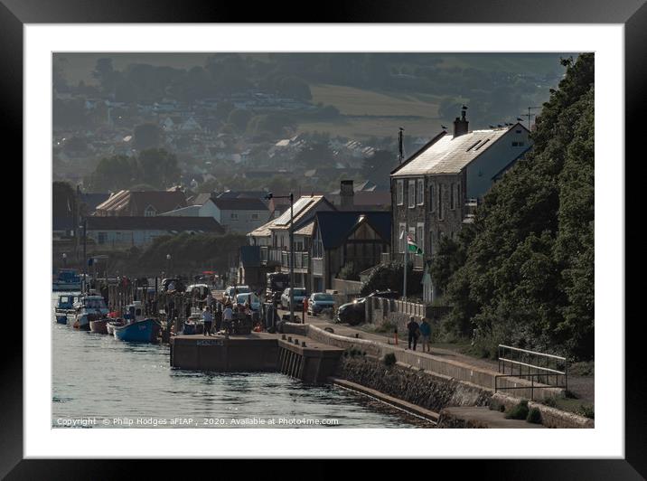 Axemouth Quay Framed Mounted Print by Philip Hodges aFIAP ,