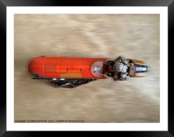 Speeding over the Desert Framed Mounted Print by Keith Campbell