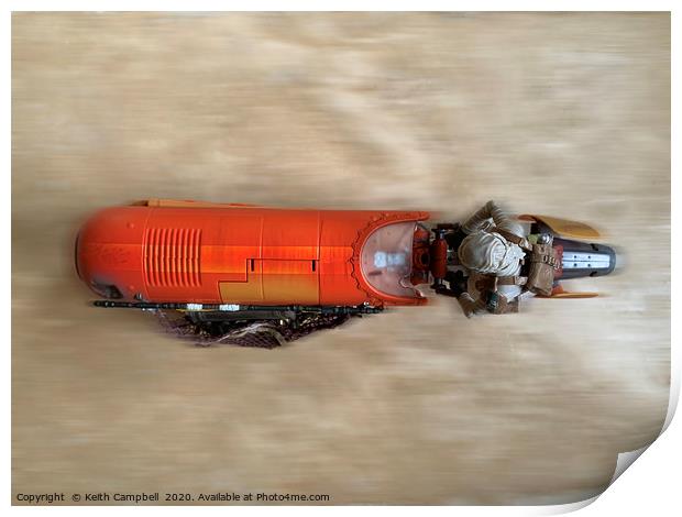 Speeding over the Desert Print by Keith Campbell