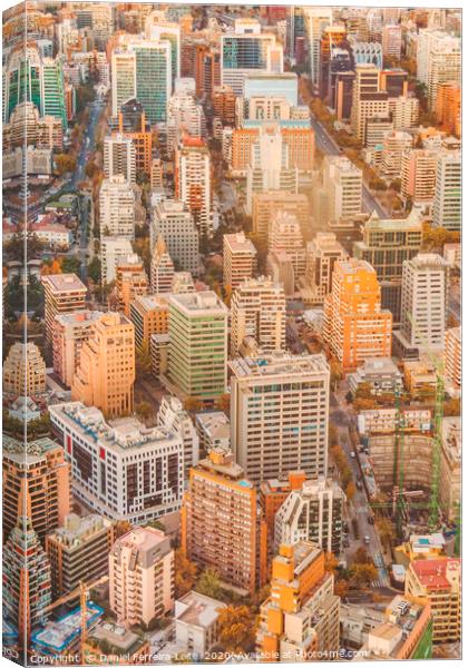 Santiago de Chile Aerial View from San Cristobal H Canvas Print by Daniel Ferreira-Leite