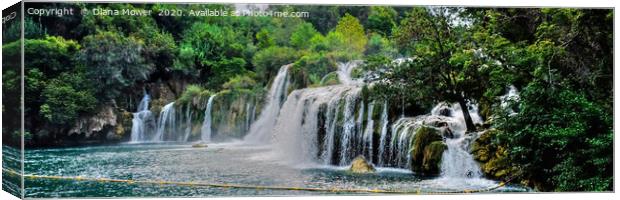 Krka Waterfalls Croatia Panoramic Canvas Print by Diana Mower