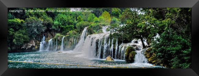 Krka Waterfalls Croatia Panoramic Framed Print by Diana Mower