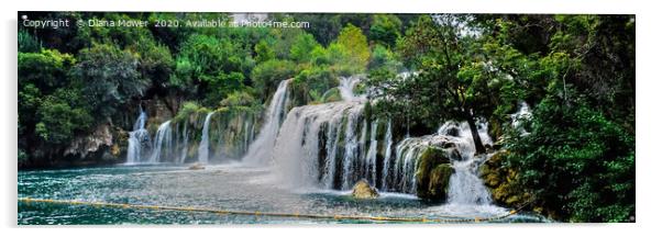 Krka Waterfalls Croatia Panoramic Acrylic by Diana Mower