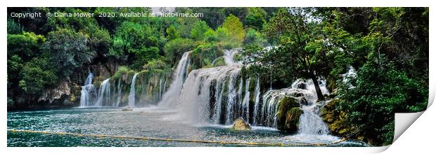Krka Waterfalls Croatia Panoramic Print by Diana Mower
