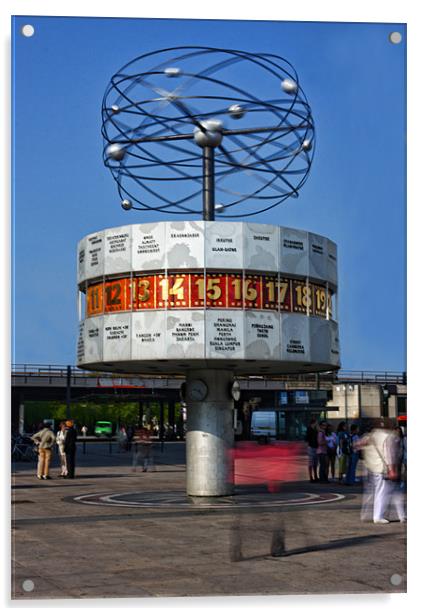 Alexanderplatz World Time Clock Acrylic by Paul Piciu-Horvat