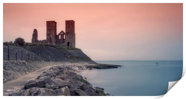 Reculver Ruins Sunset Print by Alistair Duncombe