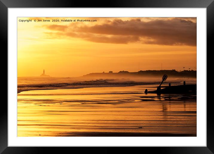 Golden Sunrise over the North Sea Framed Mounted Print by Jim Jones