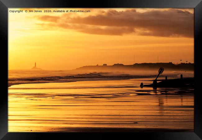 Golden Sunrise over the North Sea Framed Print by Jim Jones