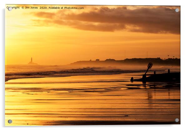 Golden Sunrise over the North Sea Acrylic by Jim Jones