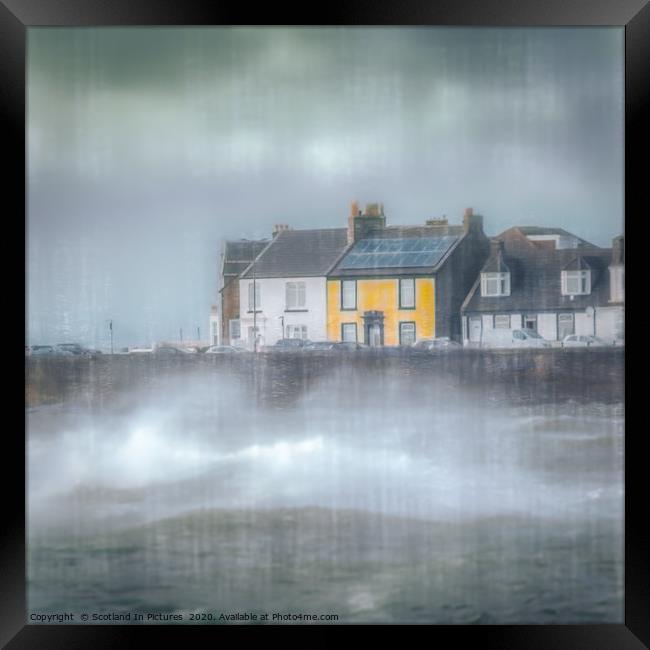 Storm Dennis At Ardrossan on Ayrshire Coast Framed Print by Tylie Duff Photo Art