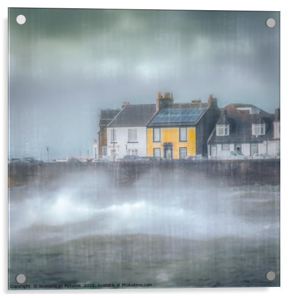 Storm Dennis At Ardrossan on Ayrshire Coast Acrylic by Tylie Duff Photo Art