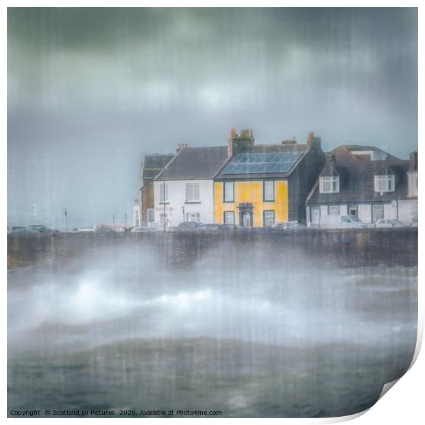 Storm Dennis At Ardrossan on Ayrshire Coast Print by Tylie Duff Photo Art