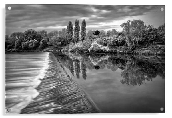 Severn Weir at Tewkesbury                          Acrylic by Darren Galpin
