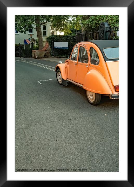 Classic Citroen 2CV car parked up in Norwich Framed Mounted Print by Chris Yaxley