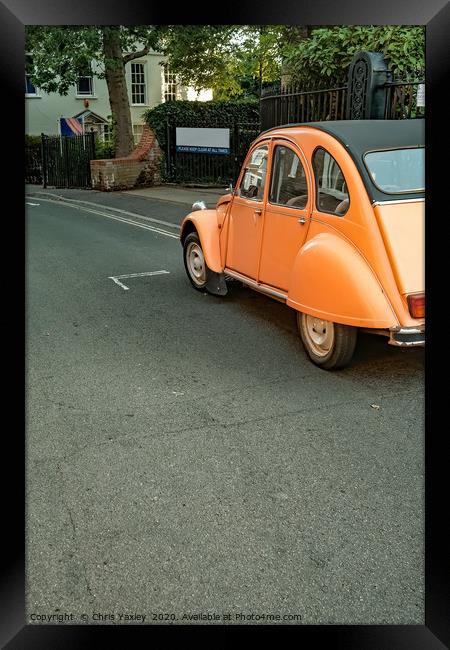 Classic Citroen 2CV car parked up in Norwich Framed Print by Chris Yaxley