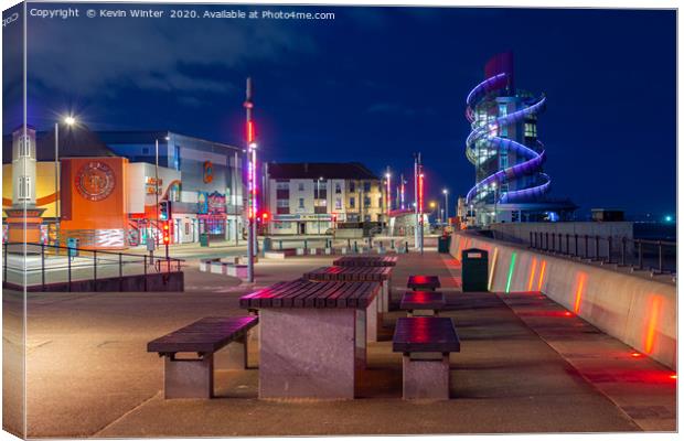 Redcar promenade in the blue hour Canvas Print by Kevin Winter