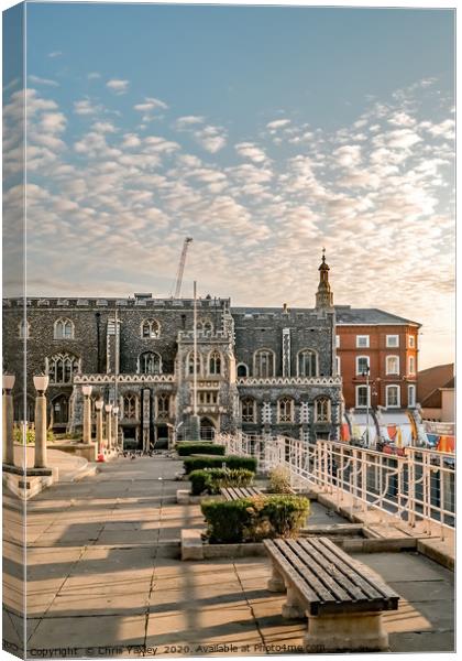 Memorial Park and the Guildhall, Norwich Canvas Print by Chris Yaxley
