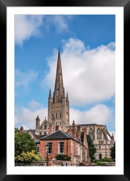 Norwich Cathedral captured from Cathedral Close Framed Mounted Print by Chris Yaxley
