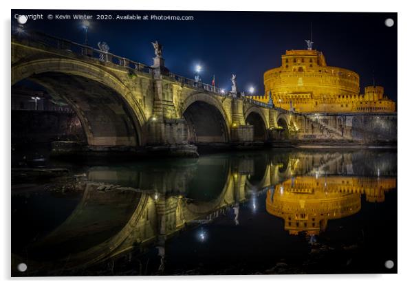 Ponte Sant Angelo Bridge Acrylic by Kevin Winter
