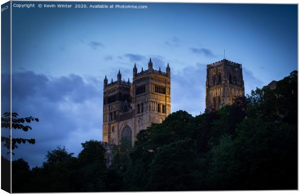 Durham Cathedral from below Canvas Print by Kevin Winter