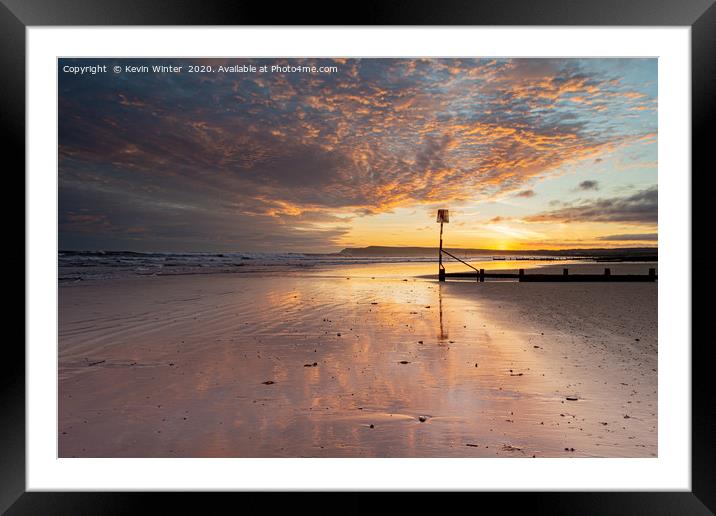 Sunrise in the sand Framed Mounted Print by Kevin Winter
