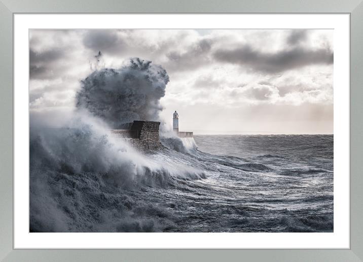 Stormy Seas at Porthcawl Framed Mounted Print by Karl McCarthy
