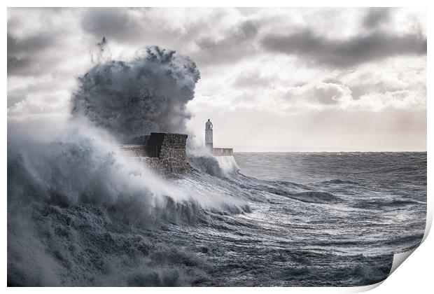 Stormy Seas at Porthcawl Print by Karl McCarthy