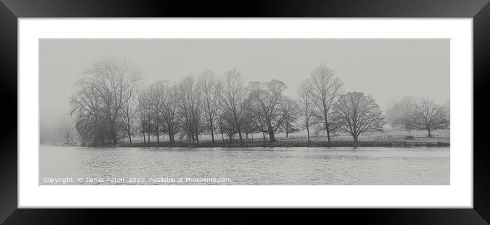 Foggy Morning By the Lake  Framed Mounted Print by James Aston