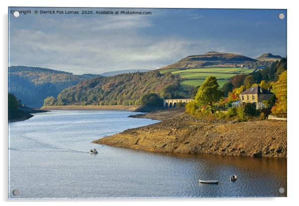 Ladybower resorvoir in derbyshire Acrylic by Derrick Fox Lomax