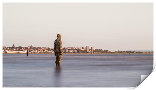 Iron Men watching the incoming tide Print by Jason Wells