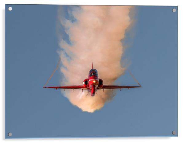 RAF Red Arrow's jet - head on Acrylic by Andrew Scott