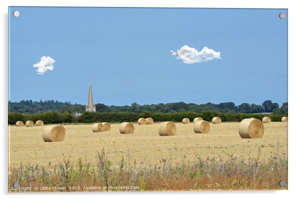 Hay Bales Snettisham  Acrylic by claire chown